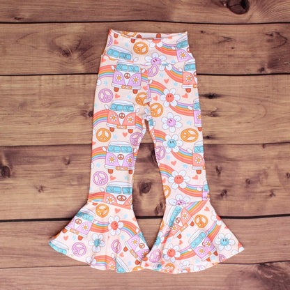 Bell Bottoms, Toddler Bell Bottoms, Baby Bell Bottoms, Girls Bell Bottoms, Boho Baby Flare Pants,